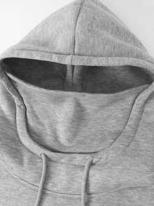 Men's Spring/Autumn Minimalist Fashion Solid Color Versatile Comfortable Soft Skin-Friendly Outdoor Casual Hooded Sweatshirt - Grey - View 3