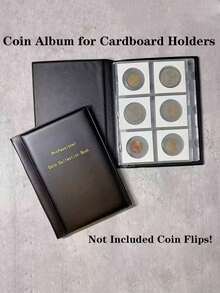 1 Buah Album Koleksi Koin Antik Hitam 60 Koin, Buku Penyimpanan Koin Serbaguna dengan Sampul Lengan Tetap untuk Memajang dan Melindungi Koin bagi Kolektor (Hanya Dapat Digunakan dengan Klip Kertas) - MultiWarna - View 3