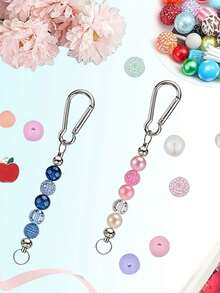 6/12pcs Blank Key Rings, Key Chains DIY Multi-Function Men's Novelty Keychains DIY Beaded Keyring Set, Key Ring Chain, Handmade DIY Beaded Keyring DIY Craft Keyring Rod For Handmade Blank Key Chain DIY Gifts - Keychain Accessory Kit - View 5