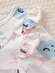 4pcs/Set Baby Girl Pajamas, Sleepwear, Home Wear, Cute Pattern Print, Sweet Lady Style, Spring/Autumn/Winter, Multi-Set - Multicolor - View 5