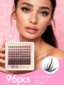Waloshow 96pcs/Box Cluster False Eyelashes D Curl Soft Single Lash Extensions Eye Enlarging Comfortable DIY Home Convenient Lash Clusters Single False Eyelashes - D - View 6