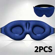 2PCS 3D Contoured Sleep Mask, Soft Breathable Eye Mask For Sleeping, Light Blocking Blindfold For Travel Nap Night Sleep, Adjustable Strap - Multi-pack - View 11