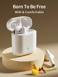 Auriculares inalámbricos Bluetooth - Compatibles con dispositivos Apple y Android, con micrófono integrado, resistentes al sudor, hasta 24 horas de tiempo de reproducción - Blanco - Ver 3