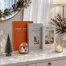 3pcs/Set Premium Paper Faux Decorative Books, American Vintage Style Fake Books, Living Room, Study Home Decor Sculpture Display, Holiday Stackable Decorative Items - 3pcs - View 4