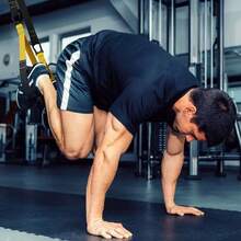 Suspension Training Strap Set, Bodyweight Resistance Training Equipment, Home Fitness Training System, Equipped With Door Anchor And Storage Bag, Suitable For Full Body Workout - A - View 7