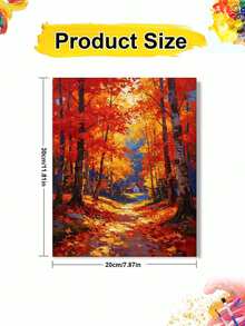 1pc Oil Painting By Numbers Kit, Autumn Scenery DIY Art & Craft, Home Wall Decor, Canvas Oil Painting Decoration, Holiday Gift Includes Paintbrushes And Paints. - Sets - View 9