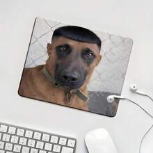 Funny Pot Lid Head Horse Dog Square Mouse Pad, Humorous Cool Dog Portrait Expression Pattern Design, Eye-Catching Desktop Decoration Protective Pad, Rubber Anti-Slip Locked Edge Office Pad, Small Size Suitable For Laptop, Desktop Computer Gaming, Office, Daily Use - View 6