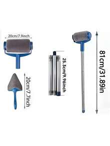 Multi-Functional Paint Roller Kit - Roller Brush + Extension Pole + Triangular Gap Brush, High-Density Brush Head For Even Application. Suitable For Latex And Wall Paints, Easy To Operate. Ideal For Wall Patching, A Gift For Decoration Workers - Multicolor - View 12