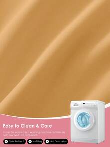 HONEYMOON 1pc Solid Color Soft Fitted Sheet, 100% Polyester Fabric, Lightweight Cloud-Like Touch Bedding Mattress Cover, Fits 9-12 Inch Deep Mattress, Soft Breathable Machine Washable, Shrink-Resistant, Fade-Resistant, All Season, Various Sizes For Home And Dorm, Back To School Dorm Essential, Yellow - Buff Yellow - View 5