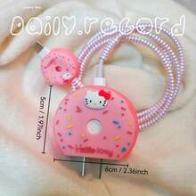 SANRIO 1set Hello Kitty Charger And Cable Case - Cute Pink Protective Cover Compatible With Iphone 18W/20W Adapter, Durable And Stylish, Suitable For Hello Kitty Fans, Great Gift For Family And Friends - Multicolor - View 6