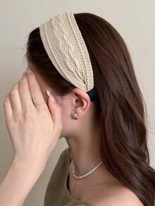 Fashionable Versatile Minimalist Solid Color Wide Headband - Multicolor - View 8