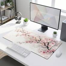 Cherry Blossom Mouse Pad, Gaming Office Home Artistic Design, Gift For Friends And Family, Rubber Base, PC Laptop Back To School Desktop Accessory, Office Supplies, Mouse Pad Set, Keyboard Pad, Study Mat - Multi-color - View 1