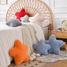 Star Shaped Plush Throw Pillow, Decorative Cushion For Bed And Sofa, Soft Faux Rabbit Fur Star Mat Pillow, Bedroom Living Room Sofa Room Decor Pillow - Black - View 5