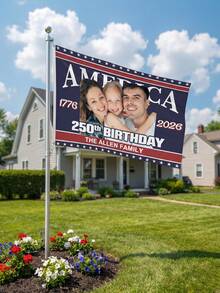 Customized 250th Anniversary American Flag - Customized Name, Customized Images, Independence Day Flag, Outdoor Courtyard Flag, Suitable For Parties, Outdoor Displays, Holiday Decorations, Customized Gifts, Indoor And Outdoor Decorations - Multicolor - View 2