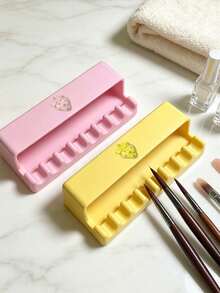 Light-Shielding Nail Art Pen Holder,Strawberry Decor 8-Grid Nail Brush Holder,Comes With Nail File,Manicure Tool Organizer,Anti‑Light Nail Brush Rest Organizer,Manicure Tool Rack For Nail Tech,For Salon & Home Use - Multicolor - View 5