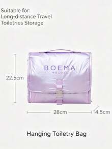 1PC Modern Minimalist Ins‑Style Nylon Rectangular Hanging Cosmetic Bag, Letter Print Buckle Closure, Hand‑Carry Hanging Multi‑Compartment Large‑Capacity Makeup Toiletry Organizer For Daily Home Use, Holidays, All‑Season Outings Perfect Gift Choice - Multicolor - View 10