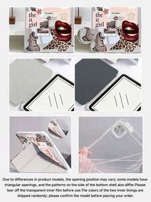 豹紋星星圖案平板電腦保護殼，相容 iPad Air 8(M4)2026(11吋)、Air 8(M4)2026(13吋)、Air 11吋 M3 2025 / M2 2024、Air 第5代 2022、(A16) 11吋第11代 2025，相容 Galaxy Tab、Kindle Paperwhite 第12代 2024，透明背蓋，自動休眠與喚醒功能，氣囊保護，適合禮品與辦公使用 - 彩色 - 查看 7