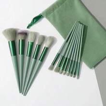 1pc Mint Green Makeup Brush Set, Portable Soft Bristle Blush Brush, Eyeshadow Brush, Powder Brush, Contour Brush, Concealer Brush, Full Set Makeup Tools With Velvet Storage Bag, Random Color - Mint Green - View 5