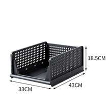 Juego de 4 piezas de cestas de almacenamiento plegables para cajones, cajas organizadoras apilables para armario con divisores, cajas de almacenamiento para armario, gabinete, cocina, baño, cajas de almacenamiento para armario, divisores de armario e insertos de estantería, estante de almacenamiento en capas - Multicolor - Ver 13