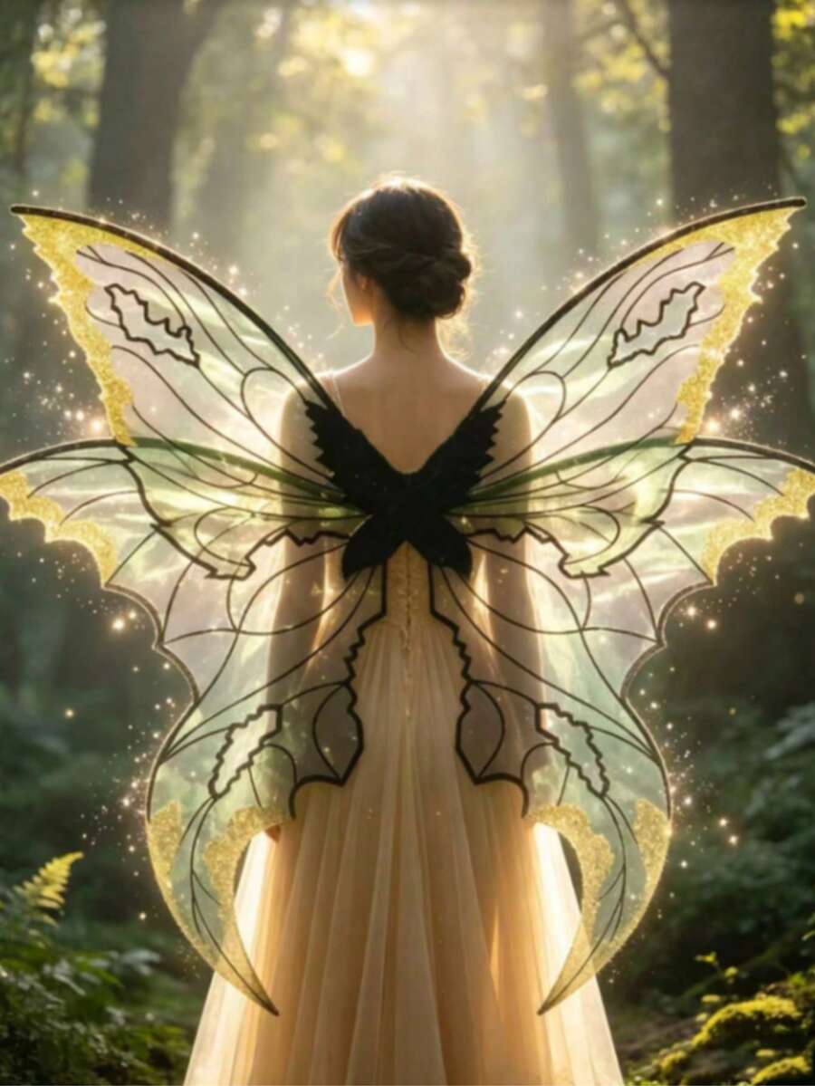 Adult Fairy Angel Wings With Colorful Butterfly Wings, Perfect For Halloween Cosplay, Theme Parties And Stage Performances - Multicolor - View 1