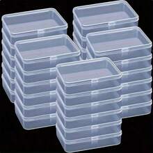 2pcs Clear Plastic Storage Containers - Multi-Purpose Small Organizer Boxes For Jewelry, Beads, Hardware, Arts And Crafts, Sewing Supplies - Transparent Craft Storage Box - Multi-color - View 2
