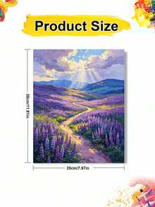 1pc Oil Painting By Numbers Kit, Lavender Fields DIY Art & Craft, Home Wall Decor, Canvas Oil Painting Decoration, Holiday Gift Includes Paintbrushes And Paints. - Sets - View 9