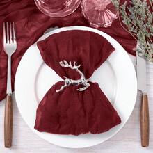 Bohemian Style Burgundy Gauze Napkins, Washable And Reusable, Large Capacity, Suitable For Autumn Dinner, Wedding Party, Home Decor, Thanksgiving, Baby Shower, Birthday Decoration - Multicolor - View 4