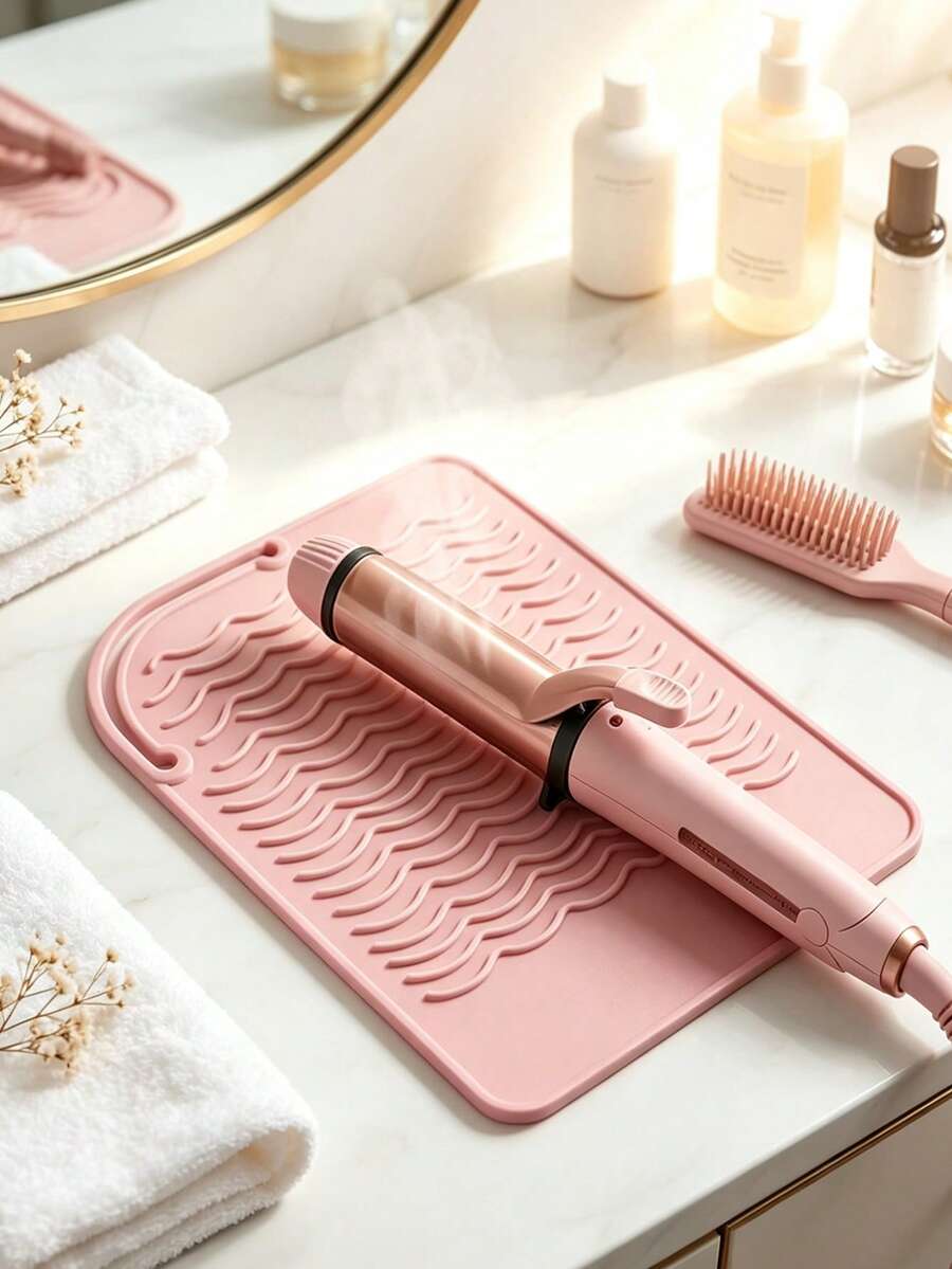 Silicone Universal Heat Resistant Mat For Hair Styling Tools, Straightener And Curling Iron Heat-Resistant Storage Travel Mat, Non-Slip Silicone Heat-Insulating Pad, Protects Hair Styling Tools, Travel Essentials