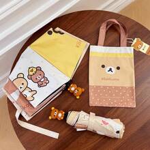 San-X Rilakkuma Relax Bear Authentic Manual 3D Handle Cute Cartoon Sun & Rain Dual-Use UV Protection Folding Portable Umbrella - Multicolor - View 6