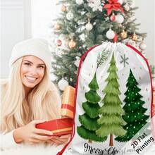 2pcs Christmas Theme Oversized Gift Bags, Christmas Tree & Snowflake Pattern Print, Can Be Used As Christmas Gift Bags, Decorative Props, Yard Storage Bags, Create Christmas Atmosphere, Perfect For Holiday Gift Bags, Wedding Packaging, Birthday Party Gift Bags, Etc. - Multicolor - View 6