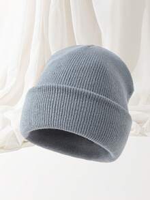 1pc Unisex Outdoor Sports Autumn/Winter Warm Thin Knit Beanie Hat, Solid Color Black/Red, Suitable For Skiing, Travel And Daily Wear - 1PCS - View 13