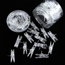 20pcs Multi-Function Clips Push Pins Cork Transparent Plastic Home Photo Wall Decoration Clips Transparent Felt Pins Metal - Sets - View 1