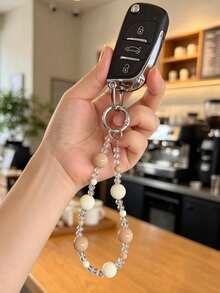 Colorful Beaded Keychain Pendant, Car Key Chain, Car Lock Remote Key Pendant, Car Keychain Decorative Charm, Bag Charm Accessory, Women's Car Keychain - A - View 10