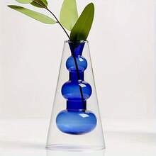 1pc Classic Geometric Glass Vase - Multi-Functional Transparent Vase, Suitable For Home Fragrance, Aromatherapy, Hydroponics, Floral Arrangement, Living Room And Office Decor - Ideal For Christmas, Halloween, Easter, Thanksgiving - Vase - View 11