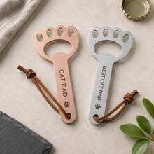 1 Piece Personalized Cat‑Paw Bottle Opener, Custom‑Engraved Stainless‑Steel Bottle Opener, Gift For Beer Lovers, Father's Day Gift, Unique Gift For Men, Groomsmen Gift - Multicolor - View 4