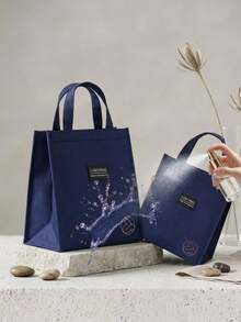 Portable Large Capacity Insulated Cooler Bag, Waterproof Non-Deformable Easy To Clean, Multi-Functional Canvas Tote Lunch Bag, Suitable For Picnic, Daily Use, Work, Outdoor, Date, Party, Camping, Office, School, Restaurant, Kitchen, Beach, Gift - Multicolor - View 5