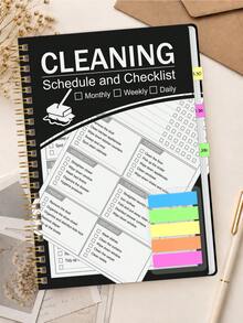1pc Cleaning Schedule, Includes Daily And Weekly Checklists, Room-By-Room Tasks And Routine Tracking, Desk Accessory, Office Supplies, Suitable For Home Organization And Halloween Gift - A5 - View 12
