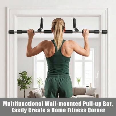 Ideal como barra de dominadas para uso doméstico, permite realizar tanto dominadas como flexiones. Perfecta para que los hombres ejerciten sus músculos de pecho, brazos y hombros. Adecuada para quienes entrenan en casa o en el gimnasio.