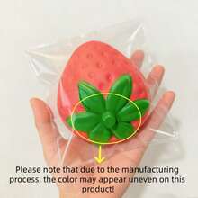 New Giant Strawberry Squeeze Toy, 1pc Extra Large PU Filled Cute Squishy Ball, Fun Sensory Game Toy, Adult Stress Relief Functional Decompression Toy, Release Daily Tension - Multicolor - View 8