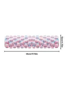 New Professional High-Density Yoga Foam Roller, Single Hollow Floating Point Wolf Tooth Massage Stick, Durable EVA Material Sports Muscle Relaxation Roller, Camouflage Texture Pink-Blue Gradient, Moderate Softness Deep Fascia Relief Tool, Suitable For Home Yoga, Pilates, Stretching Exercises, Muscle Relaxation - A - View 8