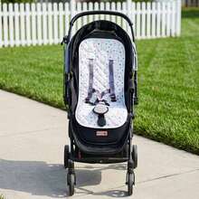 1pc Quilted Printed Thin All-Season Breathable Comfortable Soft Skin-Friendly Baby Stroller Seat Cushion - White Flamingo - View 2