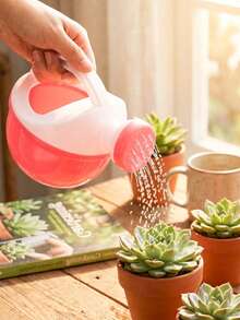 1pc Mini Plastic Watering Can, Ergonomic Handle, Suitable For Indoor And Outdoor Plants, Gardening Plant Care, Bathtub Swimming Pool Beach Kids Accessories (Random Color) - Multicolor - View 8