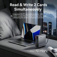 VENTION 15-in-1 Stasiun Docking USB-C Vertikal, Hub Desktop Multiport Pengisian Cepat PD 100W, Braket yang Dapat Diputar dan Dilepas, Audio OMTP & CTA, Dock Universal Paduan Aluminium untuk MacBook, Laptop Windows - View 7