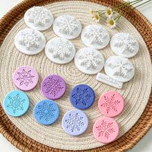 9Pcs Winter Snowflake Clay Cutters, Assorted Snow Pattern Clay Cutting Molds, DIY Handmade Earring Pendant Jewelry Craft Supplies - 9pcs - View 4