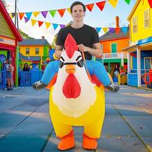 Inflatable Rooster Costume Halloween Blow Up Costumes For Adult Men Women - Yellow - View 3