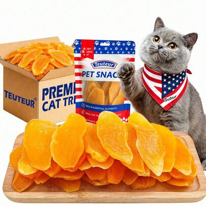 Teuteur [Grain-Free Sweet Potato Treats] Dried Sweet Potato Slices For Cats, Limited Ingredient Chewy Cat Snacks, Everyday Training Rewards And Playtime Treats, Easy-To-Serve Pet Snacks For Indoor Cats, Adult Cats And Multi-Cat Homes Of Different Sizes
