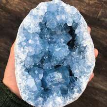 Celestite Crystal Cluster, Crystal Crafts DIY, Home Decor, Add A Unique Atmosphere To Your Home, Birthday Gift - Blue and White - View 18