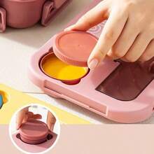 Korean Student Divided Portable Lunch Box, Outdoor Picnic Plastic Lunch Box, Microwave - Multicolor - View 3