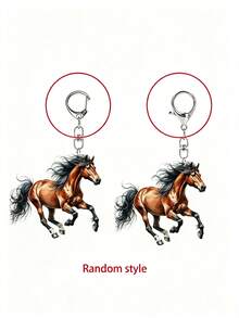 Horse Acrylic Keychain, Flat Car Interior Rearview Mirror Hanging Ornament - Backpack Hanging Decor - Perfect Gift For Horse Lovers, Bag Accessory, 2D Design - Daily Use - Birthday Gift, Acrylic Car Pendant, Multi-Functional Car Key Accessory, Earphone Pendant, Phone Case Pendant, Suitable For Car Keys, Backpacks And Handbags, Perfect Gift For Friends, Teachers, Family, Horse Lovers, Back To School Gift, Teacher's Day Gift - Multicolor - View 9