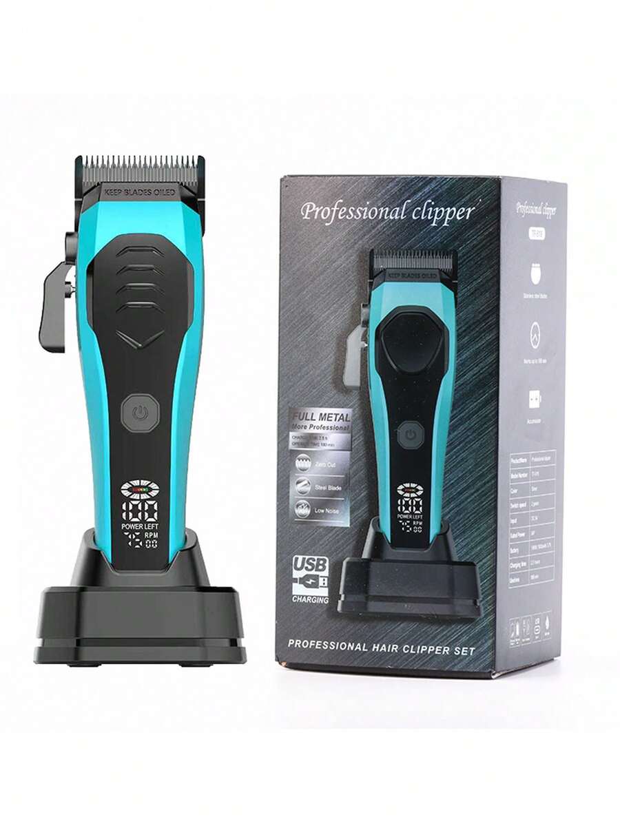 Professional Men's Hair Clipper - Dual Wired/Wireless Operation, Electric Trimmer Set, Suitable For Home And Barbershop, Equipped With LED Battery Display - Great Birthday Gift For Men, 1800mAh Battery Capacity